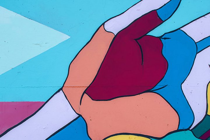 Mural of hands together held up